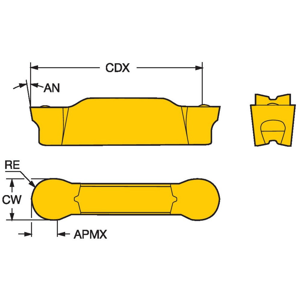 Grooving Insert: N123x2H2RO, Solid Carbi